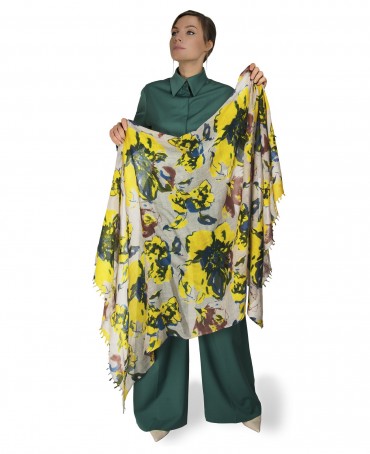 Палантин Женский W40-GRANDE.FLEUR/JAUNE